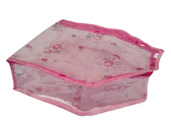 Heart Home Floral Print PVC Blouse Cover/Wardrobe organizer/Clothes Cover For Blouse- Pack of 2 (Pink) 52HH3882