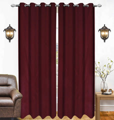 Kuber Industries 4 Pieces Polyester Eyelet Door Curtain 7 Feet (Maroon)-Ctktc14289