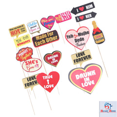 Heart Home Party Photo Props | Cardboard Cupcake Picks |Decorations Supplies for Farewell | Birthday Party | Theme Cupcake Topper | 15 Pieces | PP-8033 | Multicolor