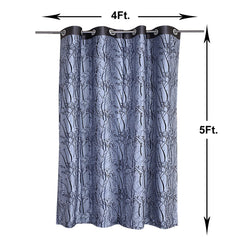 Heart Home Polyester Decorative 5 Feet Window Curtain|Tree Branches Print Darkening Blackout|Drapes Curatin with 8 Eyelet for Home & Office, Pack of 2 (Gray)