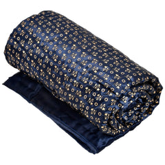 Kuber Industries Floral Print Soft Light Weight Microfiber Filler Silk Double Bed Razai, Quilt, Comforter, Blanket, 90"x100" (Royle Blue)-48KM03, Queen