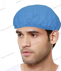 Kuber Industries Cotton Reusable Stretchable Anti Pollution Surgeon Caps (KESHAV46341, Blue, 26 cm X 26 cm, Standard) - Pack of 3