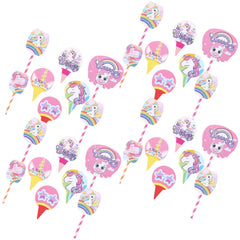 Heart Home Cupcake Toppers | Cardboard Cupcake Picks |Decorations Supplies for Farewell | Birthday Party | Theme Cupcake Topper | 98 Pieces | DT-2171 | Multicolor