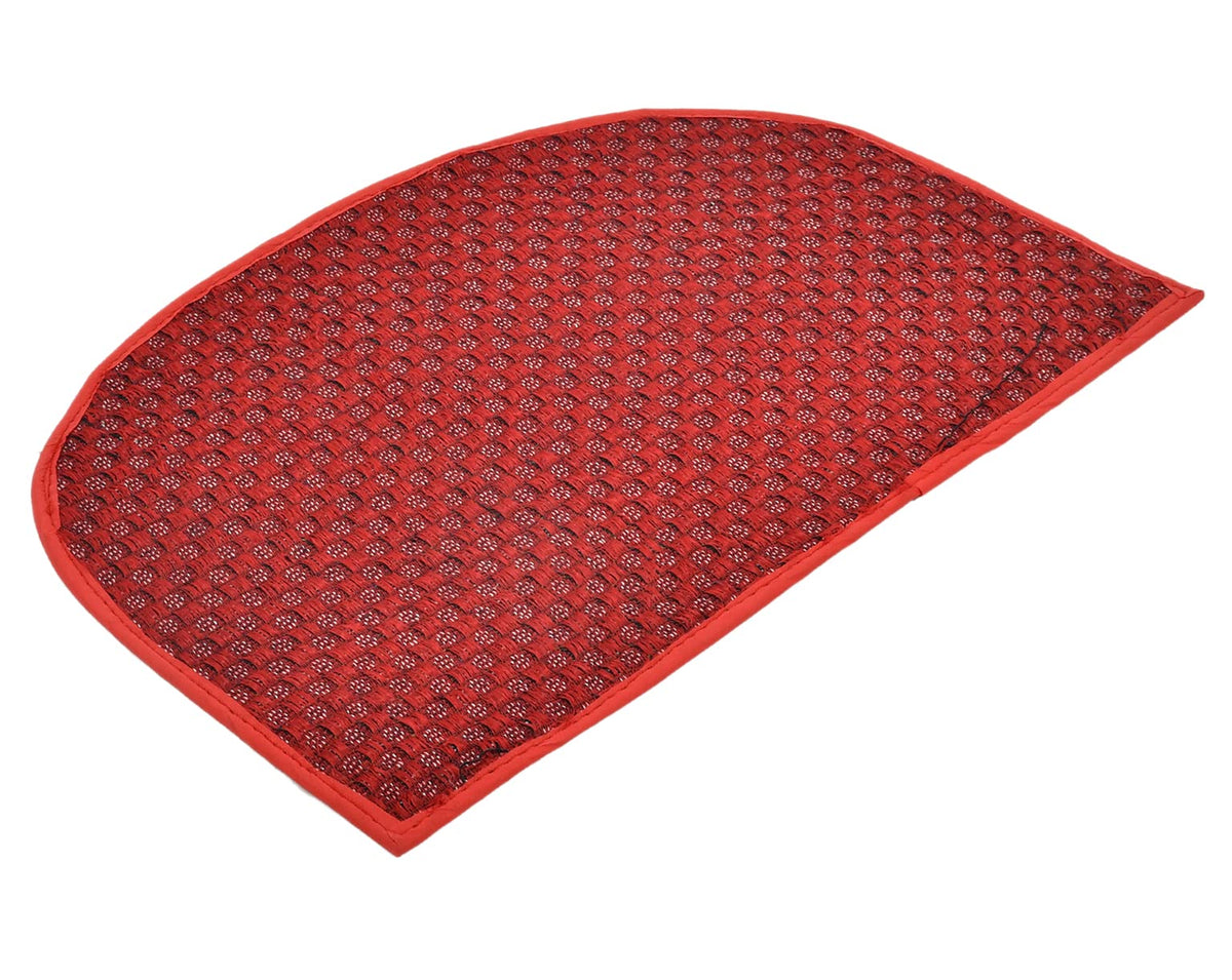 Heart Home D Shape Anti-Slip Durable Rubber Door Mat, Welcome Mat for Entryway,Patio,Garage, Outdoor, 21"x14" (Red)-47HH01299