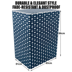 Heart Home Washing Machine Cover | Dot Print Washing Machine Cover | PVC | Top Load Semi-Automatic Washing Machine Cover | Blue