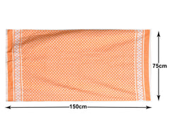 Heart Home Multiuses Dot Printed Soft Cotton Bath Towel, 30"x60" - Pack of 4 (Orange)