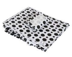 Kuber Industries Dot Print Non Woven Hanging 4 Shelves Foldable Wardrobe/Closet Cloth Organizer (Black & White)-KUBMART15338