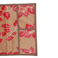 Kuber Industries Leaf Design PVC Microwave Oven Top Cover 20 Litre with Utility 4 Pockets (Gold) - CTKTC45656