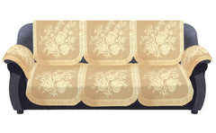 Kuber Industries Flower Printed 5 Seater Cotton Sofa Cover Set with 6 Pieces Arms Cover (Cream)-44KM0585, 12