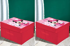 Kuber Industries Disney Minnie Printed Multipurposes Non-Woven Flodable Storage Box/Oragnizer- Pack of 2 (Pink )-HS43KUBMART26592