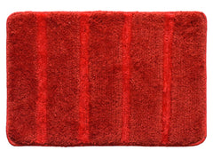 Heart Home Strips Design Cotton Door Mat for Porch/Kitchen/Bathroom/Laundry Room, 24"x16" (Red) 52HH3964