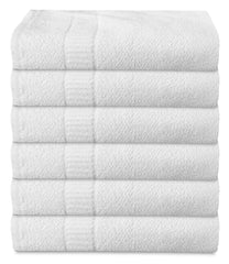 Heart Home Medium Size Soft Absorbent Cotton Face Towel, Newborn Bath Towel, Hand Towel, 30"x18"- Pack of 6 (White) -HS43HEARTH26626