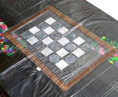 Heart Home Transparent Vinyl PVC Rectangle Table Cloth Protector Oil Spill Proof Wipe Clean Table Cover for Dining Table, Parties & Camping, 60 X 90 Inches (Brown)