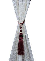 Kuber Industries Polyester 2 Pieces Curtain Tie Back Tassel Set (Maroon) -CTKTC12863