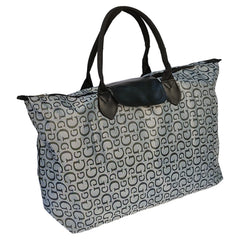 Kuber Industries Multiuses G Print Rexine Shopping Bags/Grocery Bag for Carry Grocery, Fruits, Vegetable with Handles (Grey) 52KM3986