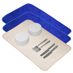 Kuber Industries Dish Dry Mat | Microfiber Self Drying Mat | Kitchen Drying Mat | Water Absorbent Kitchen Mat | Embossed Dish Dry Mat | 50x70 | Pack of 3 | Multicolor