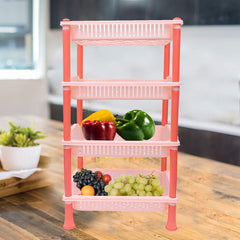 Kuber industries Plastic 4 Layer Multi-Purpose Kitchen Storage Basket Rack (Beige)-CTKTC25278