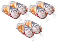 Heart Home Multi Check Printed Soft & Luxurious Decorative Cotton Bolster Cover- Set of 6, 16"x32" (Magenta & Grey)-44HH0128