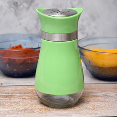 Heart Home Salt Shaker Box | Stainless Steel Pepper Shaker Box | Chilli Flakes Seasoning Sprinkler Box | Namak Daani | Dining Table Masala Box Dabbi | Pack of 3 | Green