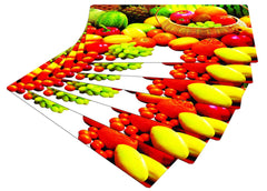 Kuber Industries Fruit Print Waterproof, Stain Resistant, Washable Refrigerator/Fridge Drawer Mat, Set of 6 (Multicolour)