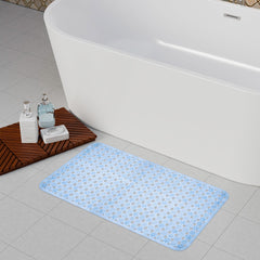 Heart Home Bath Mat | PVC Bathroom Mat | Shower Bath Mat | Transparent Round Check Floor Tub Mat | Foot Massager Mat | Anti-Skid Floor Mat | Shower Mat | Blue