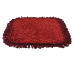 Heart Home Velvet Circle Print Pooja Aasan/Prayer Aasan/Meditation Mat for Home Pack of 2 (Maroon) 54HH4137.