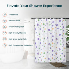 Kuber Industries Soft Texture Bath Curtain|Natural Drape Waterproof Shower Curtain 6 Feet|White