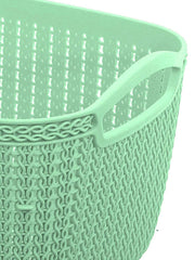 Heart Home Q-5 Unbreakable Plastic Multipurpose Medium Size Flexible Storage Baskets/Fruit Vegetable Bathroom Stationary Home Basket with Handles (Light Green)-HEART10478