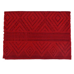 Kuber Industries Argyle Printed Cotton 4 Seater Center Table Cover,40"x60" (Maroon)-44KM027