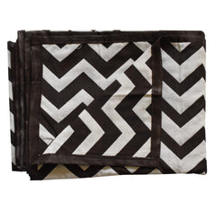 Heart Home Cotton Zig Zag Print 4 Seater Center Table Cover/Table Cloth for Home Decorative 60 in. x 40 in. (Brown) 54HH4377.