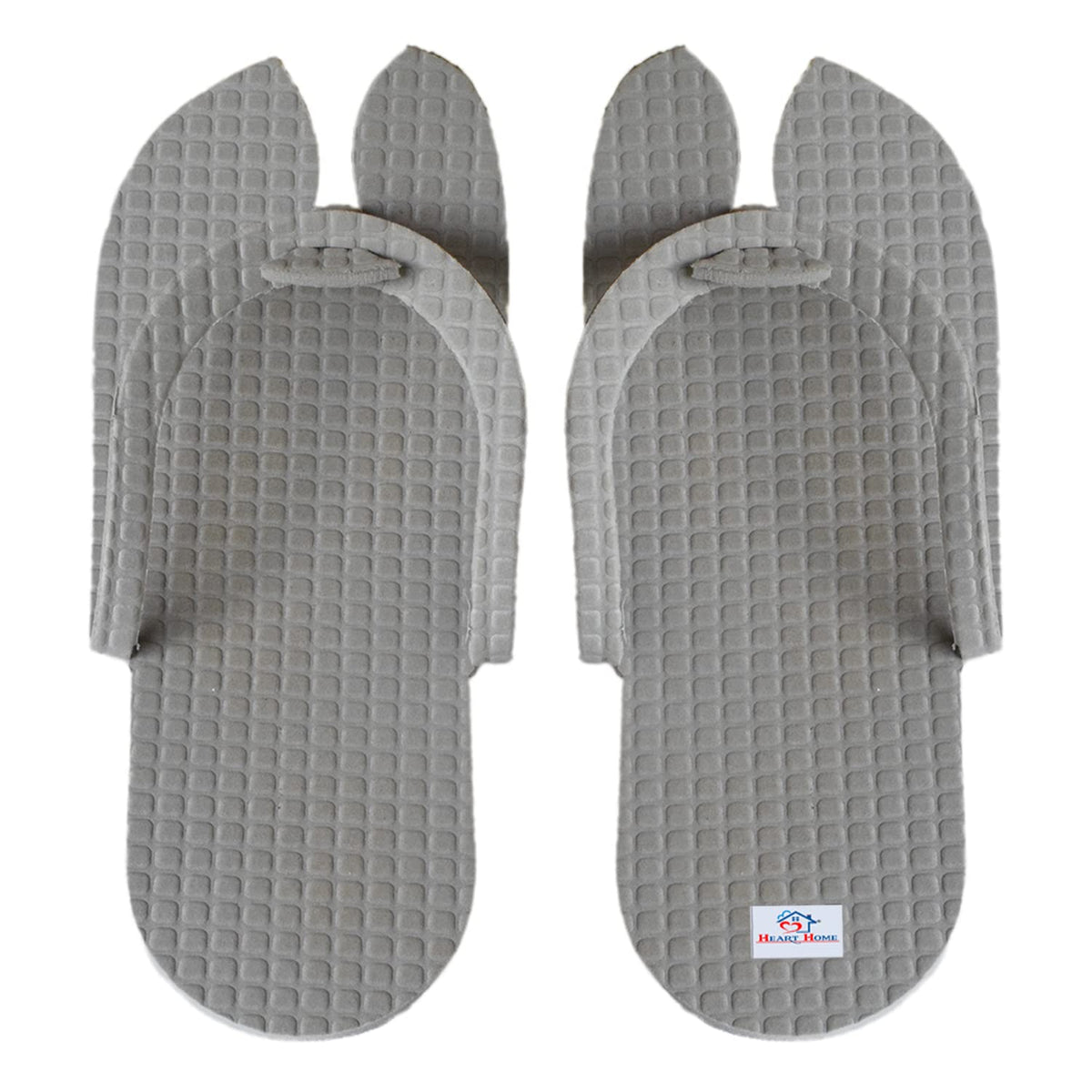 Heart Home Rubber Bathroom Slipper for Men & Women 1 Pair (Grey) 54HH4200.