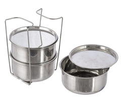 Heart Home Designer Insulated Stainless Steel Lunch Box with 3 Container (Brown)-HS42HEARTH25113