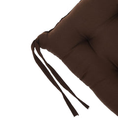 Heart Home Microfiber Square Chair Pad Seat Cushion for Car Pad, Office Chair, Indoor/Outdoor, Dining Living Room, Kitchen with Ties-Pack of 2, 18 * 18 Inch (Brown)