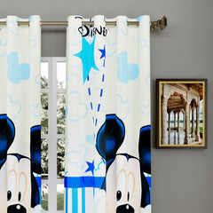 Kuber Industries Disney Mickey Printed 7 Feet Door Curtain for Living Room, Bed Room, Kids Room with 8 Eyelet (Cream)-HS43KUBMART25601, Standard