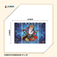 Heart Home Wall Paintings | MDF Wooden Wall Art for Living Room |Wall Sculpture | Lord Ganesha Painting for Bedroom | Office | Hotels | Gift | 1218KIG1 |9 Piece Set| Blue