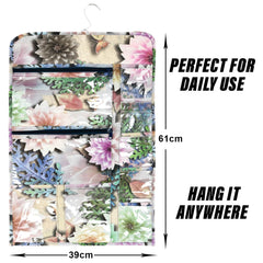 Heart Home Document Holder | PVC Sun Flower Design Document Organizer | Double Sided Document Holder for Home | 7 Small Pocket with 3 Zipper | Brown