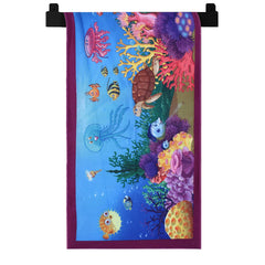 Kuber Industries Kids Bath Towel|Soft Cotton & Sides Stitched Baby Towel|Super Absorbent Sunrise & Ocean Print Towel for Infants,Pack of 2 (Multicolor)