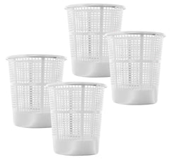 Heart Home Mesh Design Plastic Dustbin/Garbage Bin, 5Ltr.- Pack of 4 (White)-47HH0788