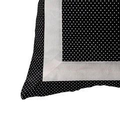 Kuber Industries Dot Printed Cotton Comfortable Decorative Throw Pillow Case Square Cushion Cover Pillowcas 16x16 Inches, Set of 4 (Black) (HS_36_KUBMART018329)