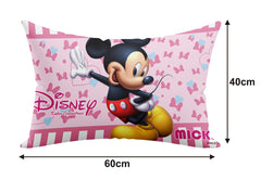 Kuber Industries Disney Printed Comfort Microfiber Filled Pillow for Bed Room, 16"x24" (Pink)-KUBMART15935