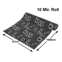 Kuber Industries D Print PVC Anti Slip Skid Shelf Mat, 10 Mtr (Black)