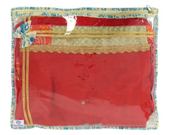 Heart Home Floral Print Non-Woven Single Saree cover For Store Saree, Lehenga, Suit With Transparent Top,Pack of 3 (Blue) 54HH4154.