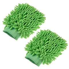 Kuber Industries Gloves | Microfiber Cleaning Gloves | Chenille Mitts for Kitchen | 50 GSM Hand Duster for Kitchen | Hand Gloves for Car | Duster for Glass | Pack of 2 | Green