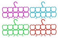 Kuber Industries 10 -Circle 4 Pieces Plastic Heart Design Hanger for Scarf, Shawl, Tie, Belt, Closet Accessory Wardrobe Organizer (Multicolour) - CTKTC030779