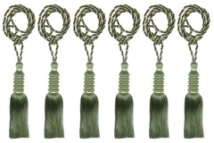 Kuber Industries Polyester 6 Pieces Curtain Tie Back Tassel Set (Green) -CTKTC12860, Standard (CTKTC012860)