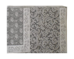 Kuber Industries Leaf Design Cotton Center Table Cover/Table Cloth for Home Decorative Luxurious 4 Seater, 60"x40" (White)
