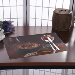 Kuber Industries Lemon Print Design PVC 6 Piece Reversible Dining Table Placemat Set (Green)-CTKTC32970