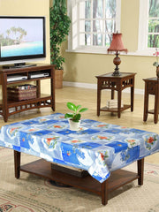 Heart Home Floral Print PVC Center Table Cover/Table Cloth for Home Decorative Luxurious 4 Seater, 60"x36" (Blue) 54HH4266.