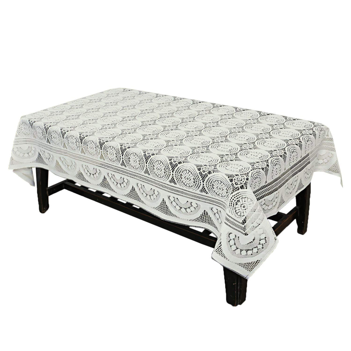 Kuber Industries Circle Design Cotton 4 Seater Center Table Cover-CTKTC028761