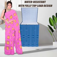 Heart Home Washing Machine Cover | Shelf Check Washing Machine Cover | Soft PVC | Top Load Fully-Automatic Washing Machine Cover | Blue